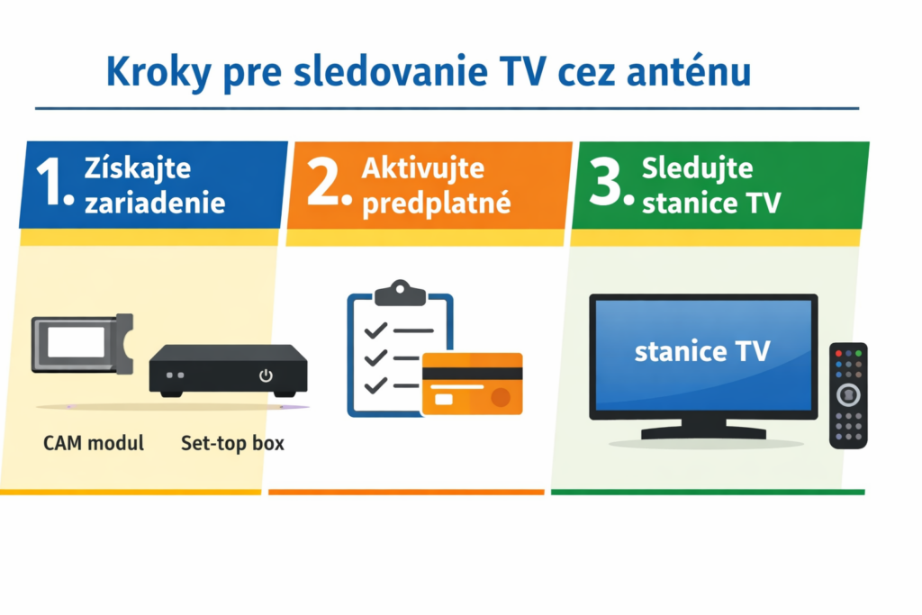 Infografika: Kroky pre sledovanie TV cez anténu